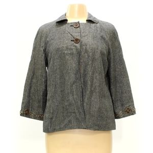 Coldwater Creek Metallic Linen Jacket SZ M